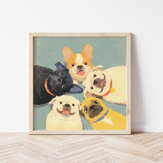 Bulldog Illustration, Animal Nursery Art Print