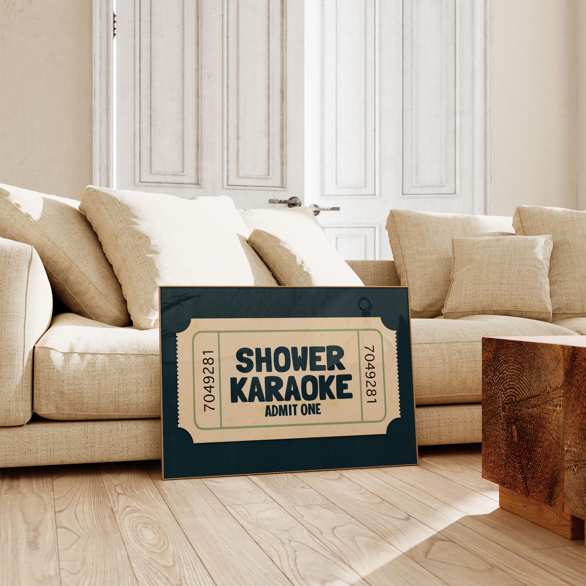 Shower Karaoke Ticket Print, Vintage Bathroom Poster - Image 2