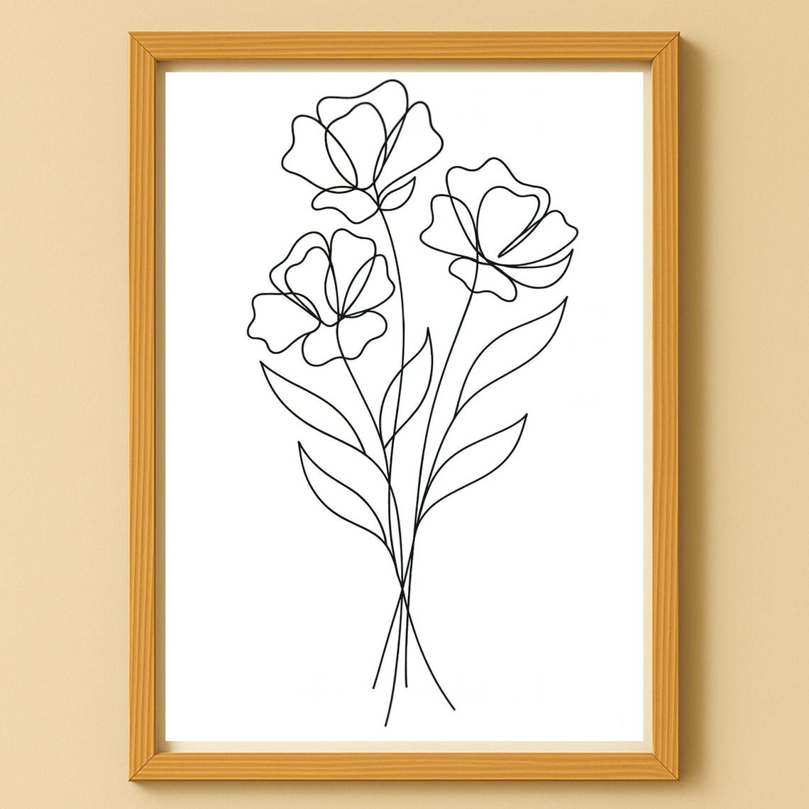 Flower Wall Art Poster Picture Line Illustration For Coloring And Home Decor Jpg Image Blu4
