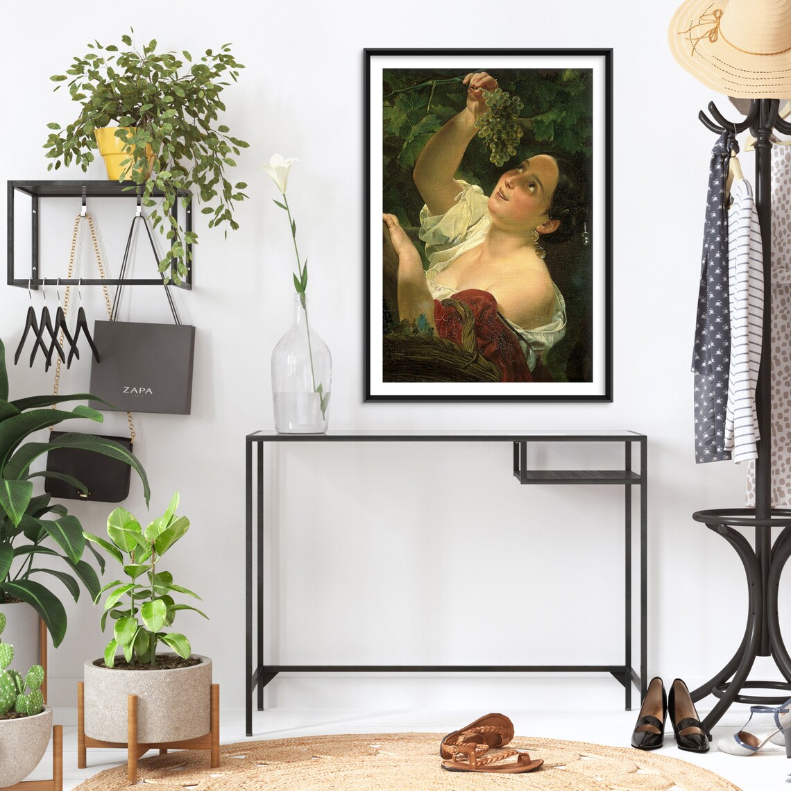 Bryullov Italian Midday Woman With Grape Cluster Classic Poster - Image 2