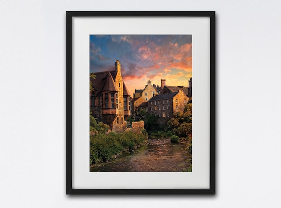 Dean Village Edinburgh Scotland Travel Poster