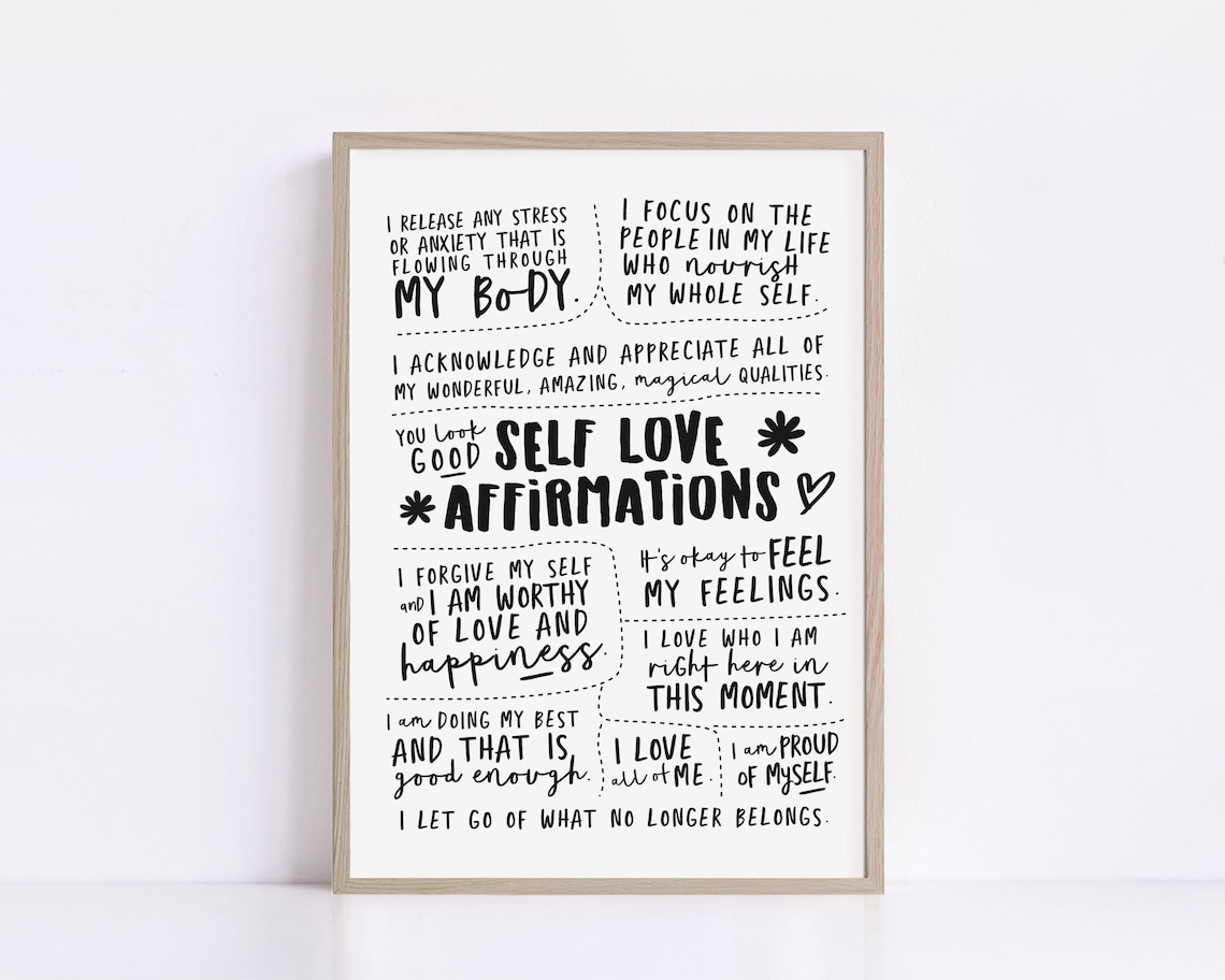 Self Love Affirmation Poster, Positive Daily Art Print - Image 2