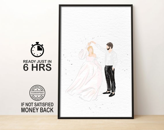 Custom Watercolor Wedding Portrait Personalized Keepsake Wedding Gift Engagement Gift Gift For Couple For Anniversary