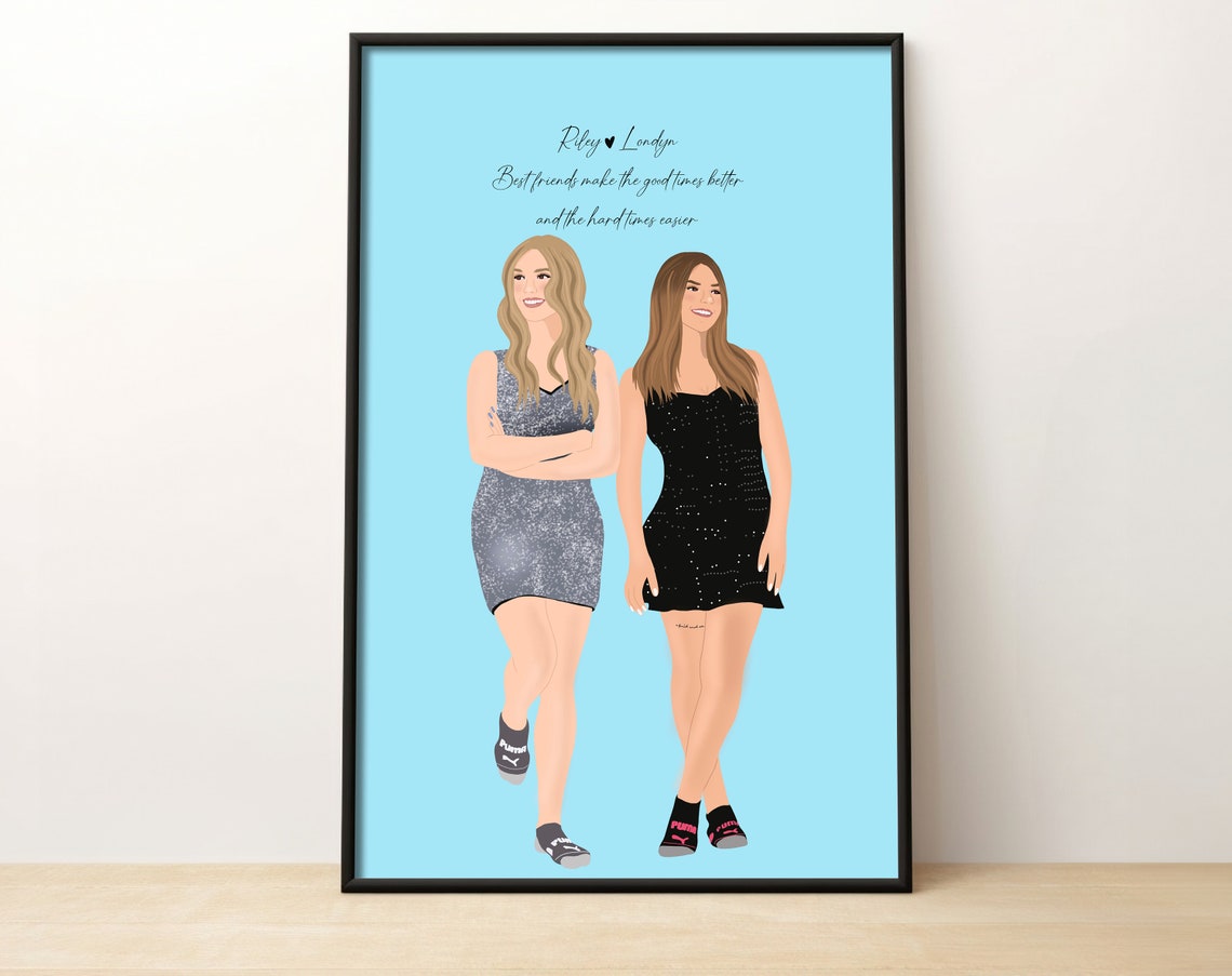Besties Three Friends Laughing Together Vector Friendship Poster - Image 2