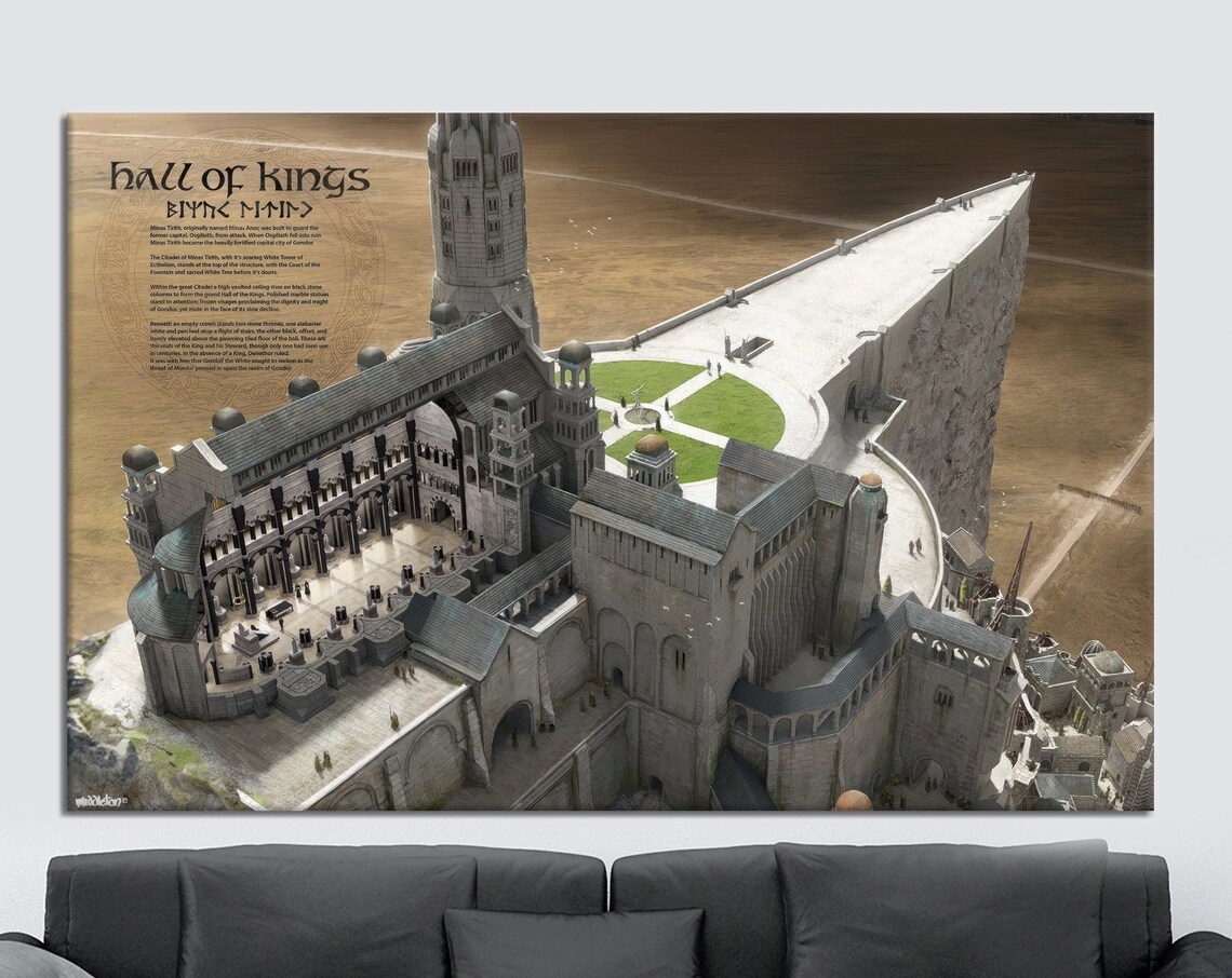 Hall of Kings Minas Tirith Lord of the Rings Castle Art Poster