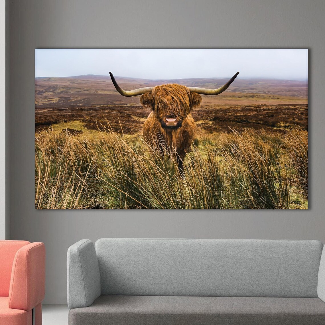 Highland Cow Rustic Scottish Farmhouse Art Print