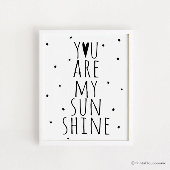 You Are My Sunshine Print Nursery Art Print