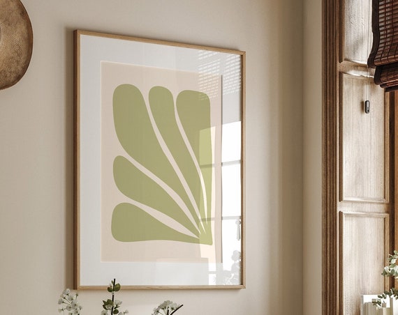 Abstract Botanical Pastel Nursery Decor Abstract Floral Art Sage Green Wall Art Print Danish Pastel Decor 1776