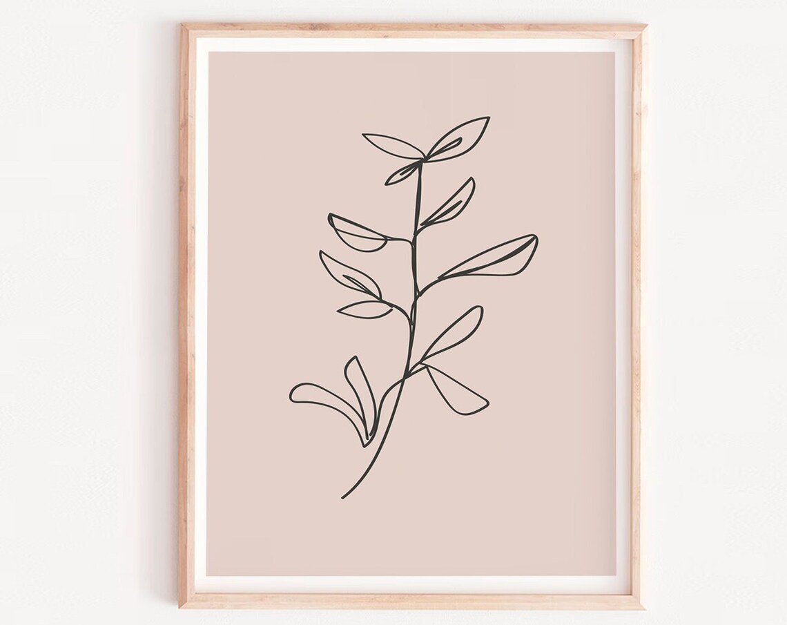 Terracotta Line Art Botanical Minimalist Art Print