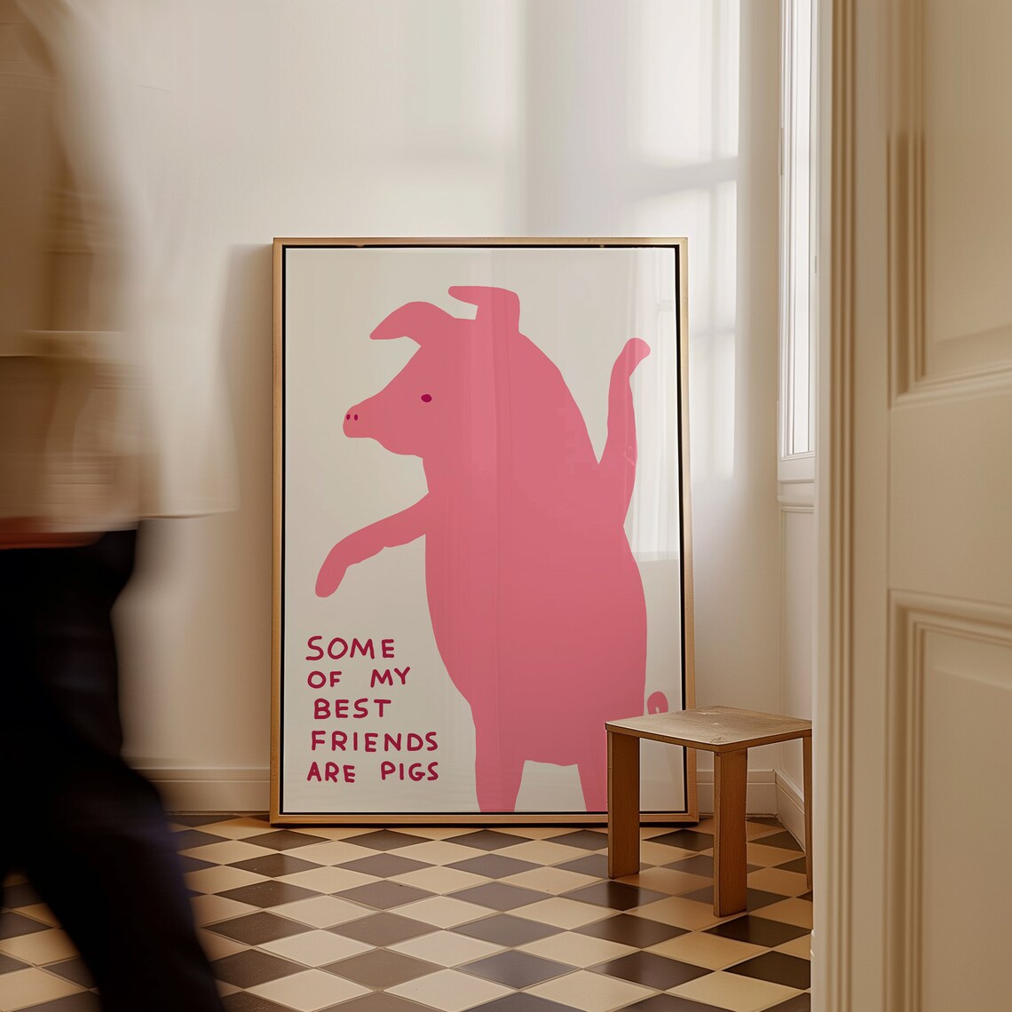 Some Of My Best Friends Are Pigs Pink Pig Funny Animal Poster