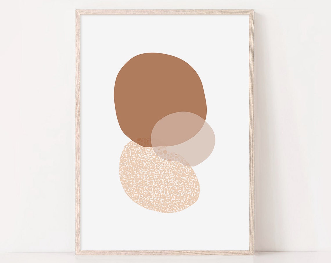 Terracotta Overlapping Circles Abstract Modern Earth Tone Wall Poster