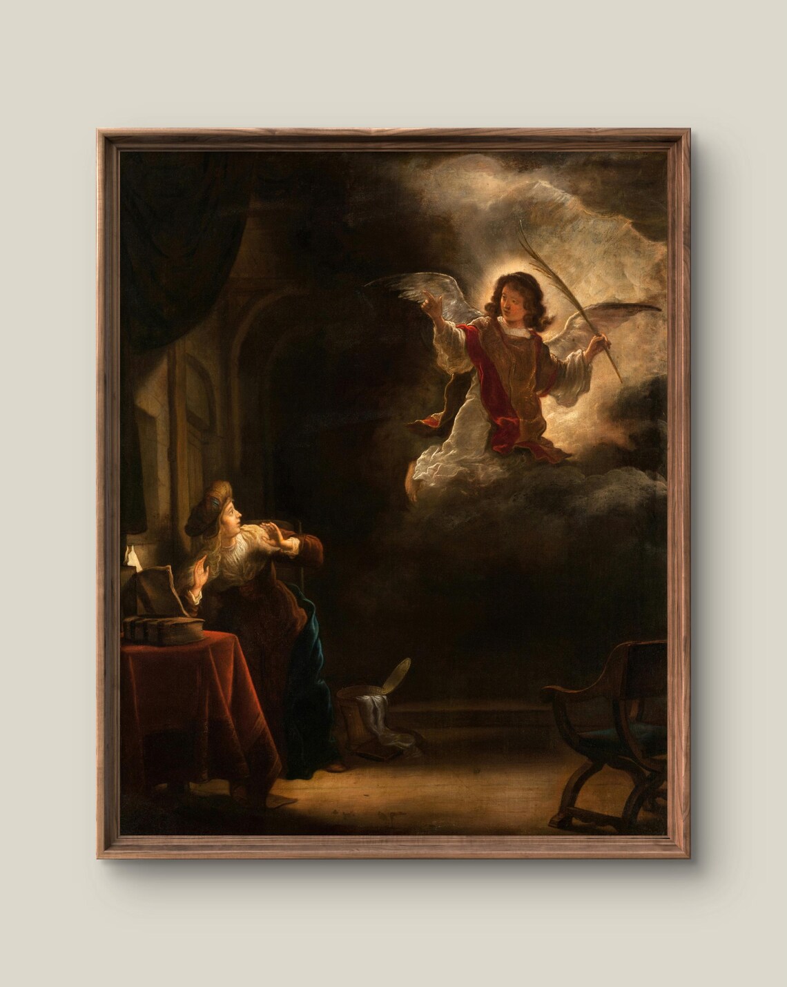 The Annunciation Angel Appearing to Mary Baroque Religious Painting Poster