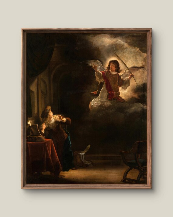The Annunciation Angel Appearing to Mary Baroque Religious Painting Poster
