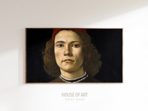Renaissance Portrait Of Young Man Red Cap Classic Oil Painting Wall Art Poster
