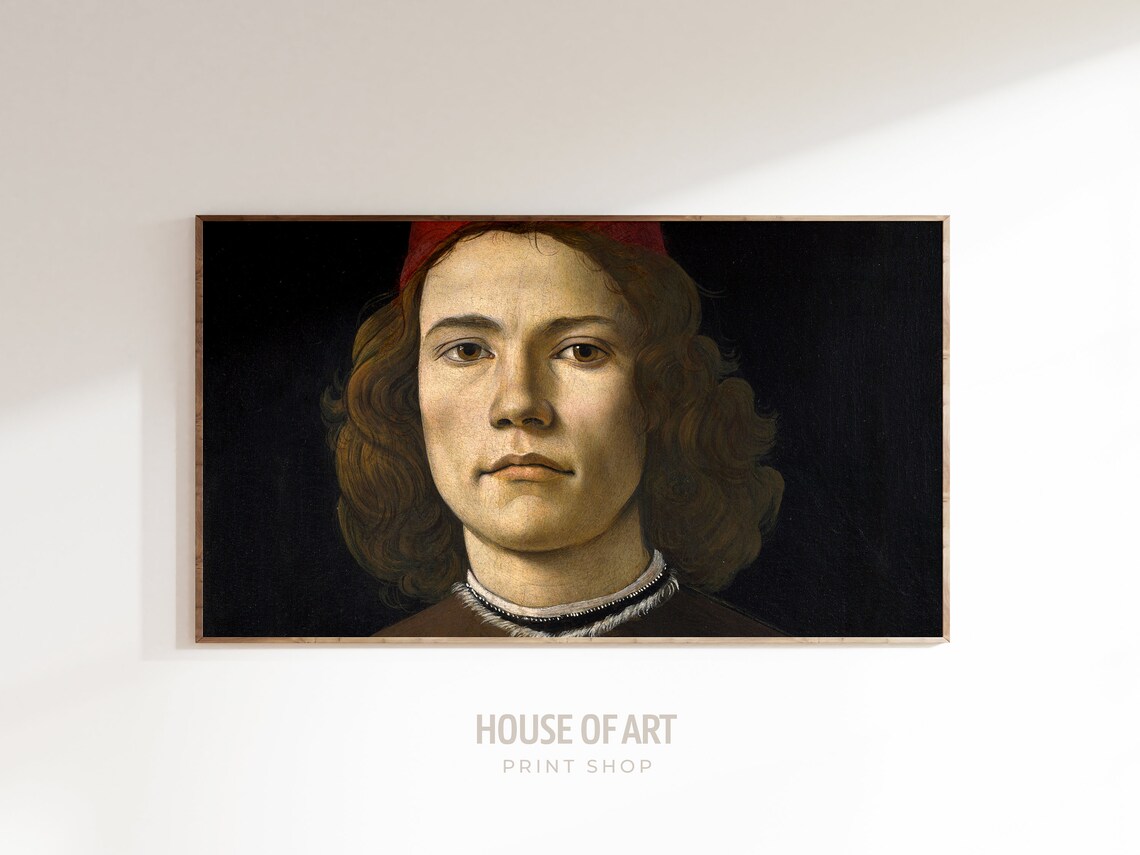 Renaissance Portrait Of Young Man Red Cap Classic Oil Painting Wall Art Poster