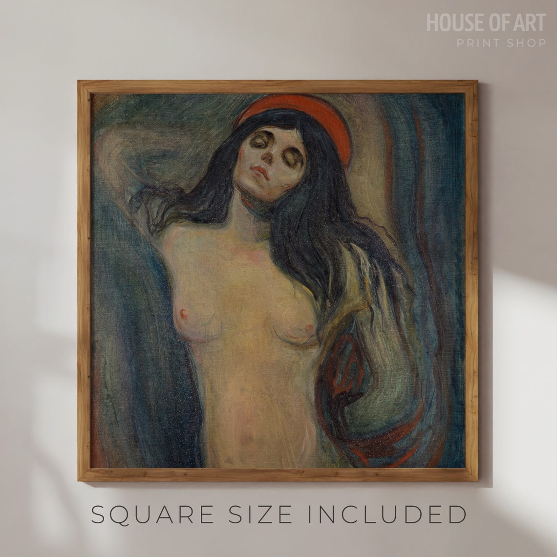 Madonna Oil Painting Loving Woman Portrait Symbolist Art Famous Norwegian Masterpiece Female Gallery Wall Print Wall Art - Image 2