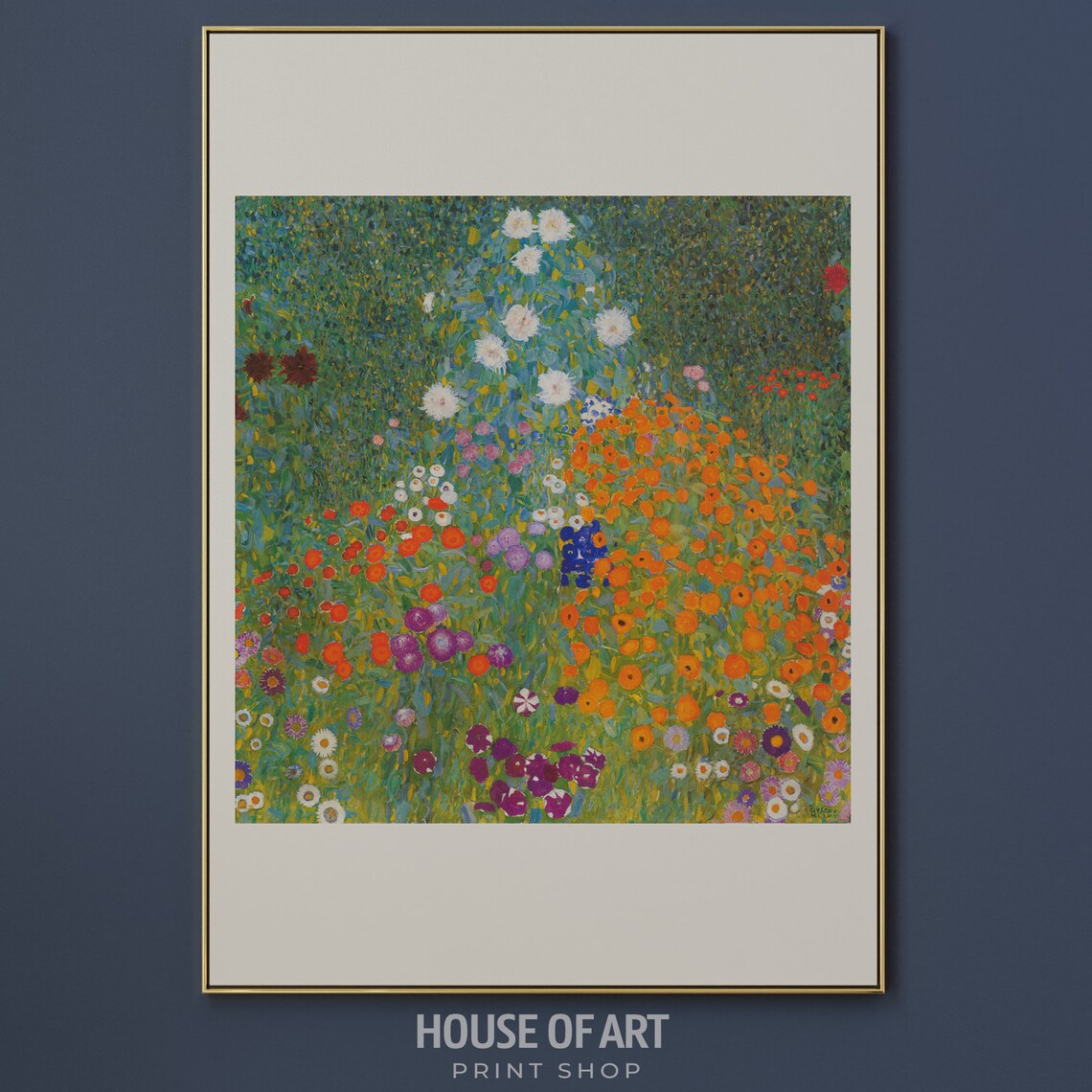 Flower Garden Painting Colorful Blooming Wildflowers Field Art Print - Image 3