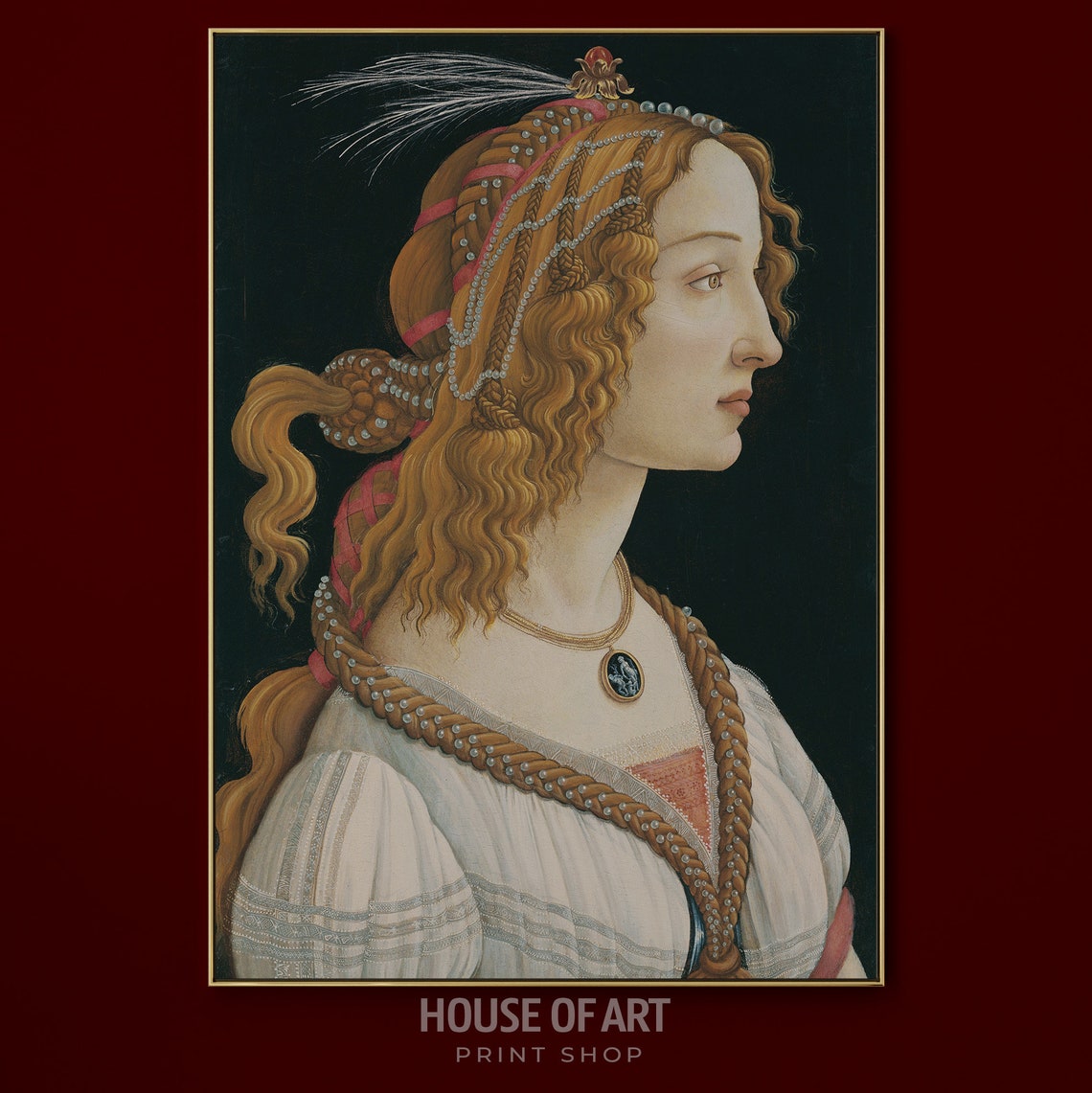 Classic Portrait Of A Woman Female Artwork Antique Oil Painting Beautiful Lady Classic Beauty Gallery Wall Print Wall Art - Image 3