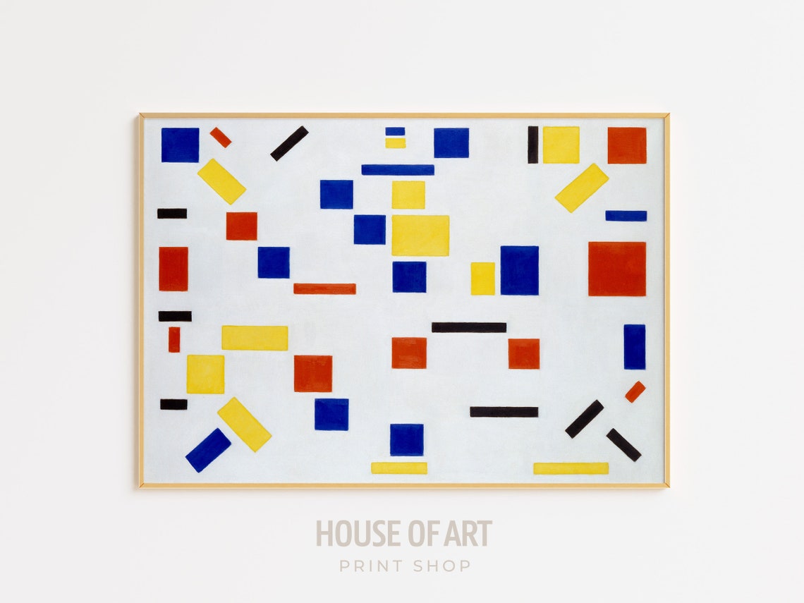 Abstract Geometric Composition Primary Colors Rectangles Art Print - Image 3