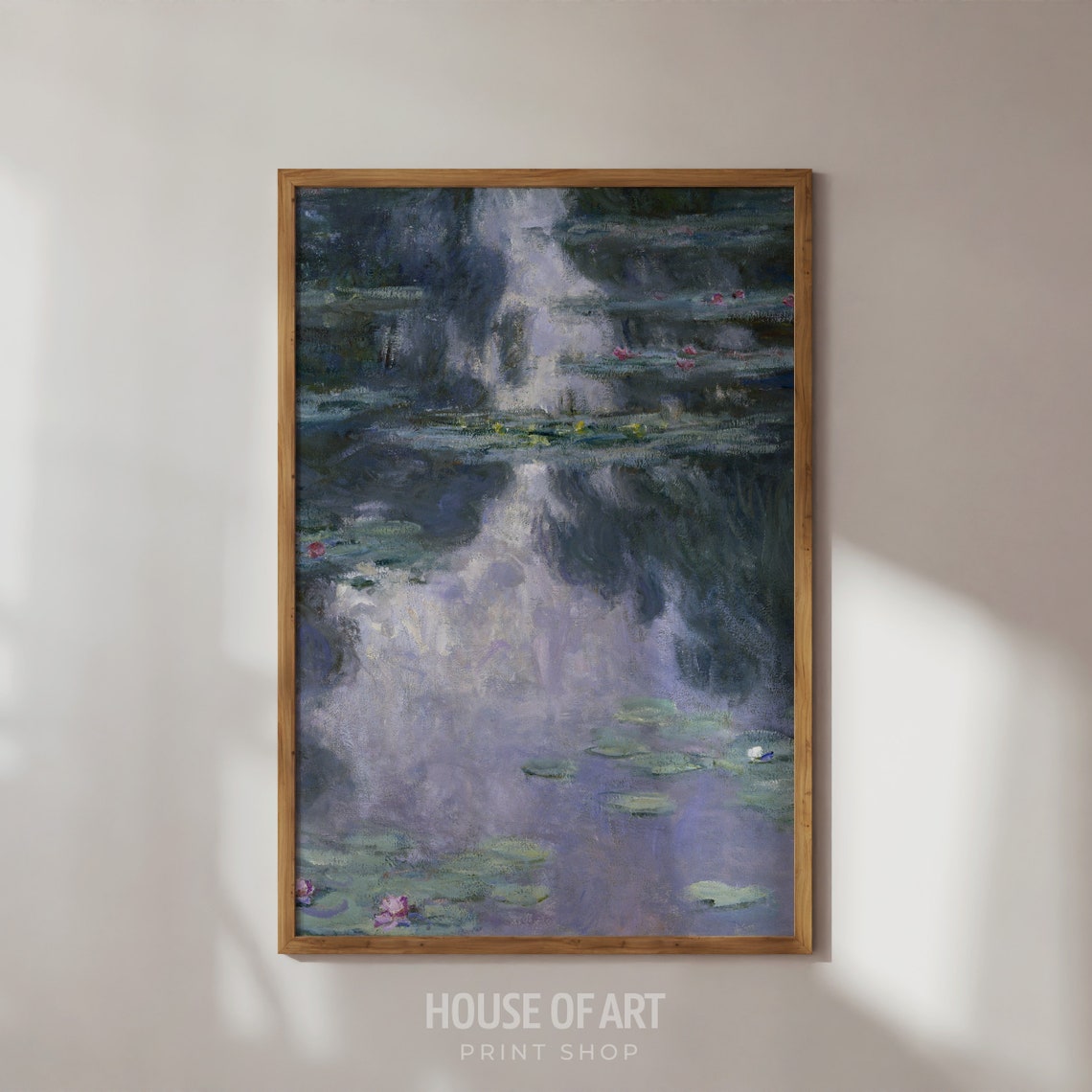 Claude Monet Style Water Lilies Pond Impressionist Flower Art Print