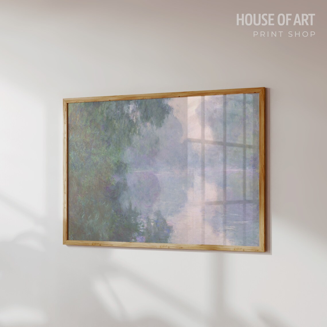 Morning Mist Impressionist River Reflections Art Print - Image 3