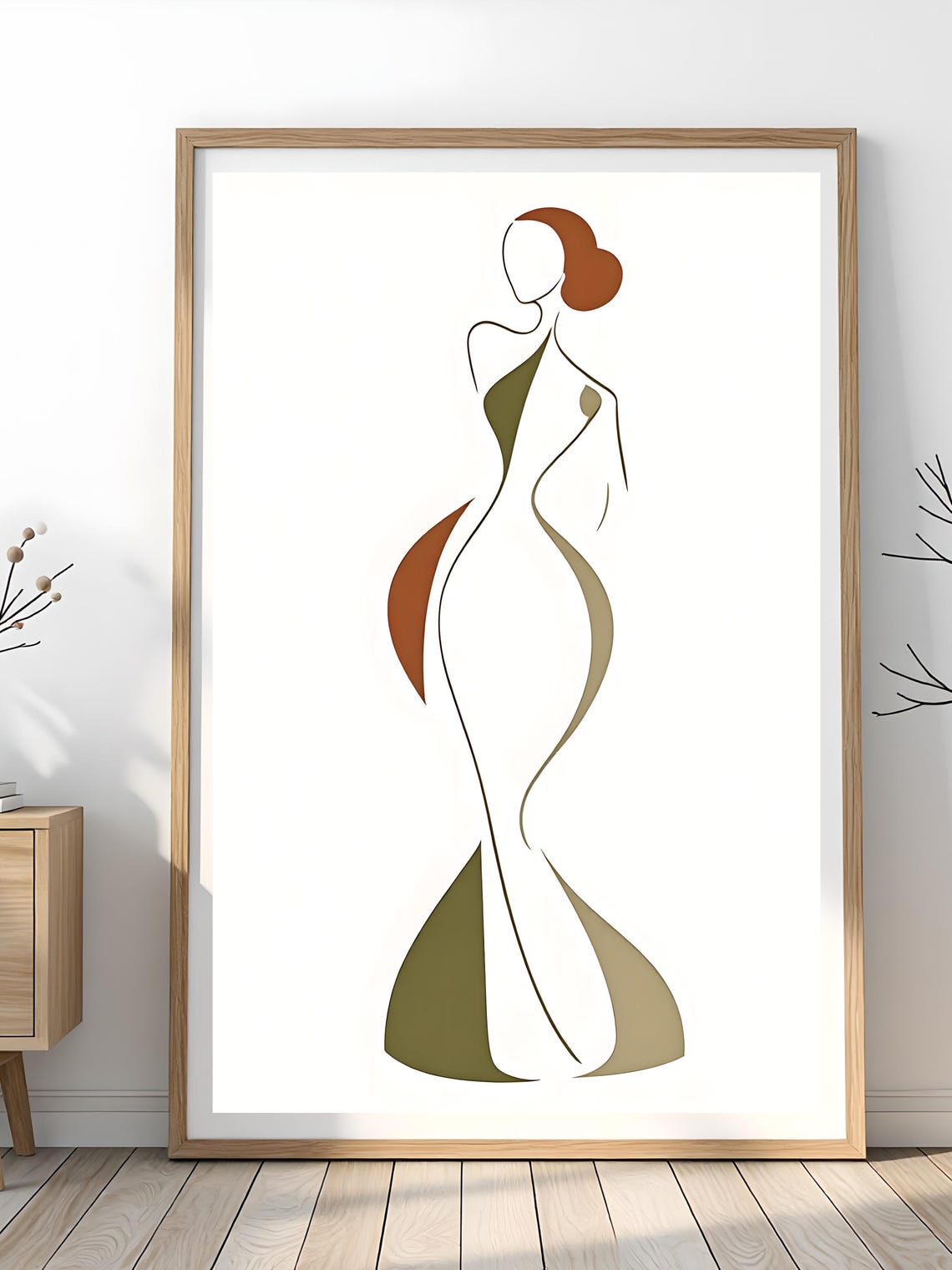 Abstract Woman Figure Geometric Style Modern Minimalist Art Print