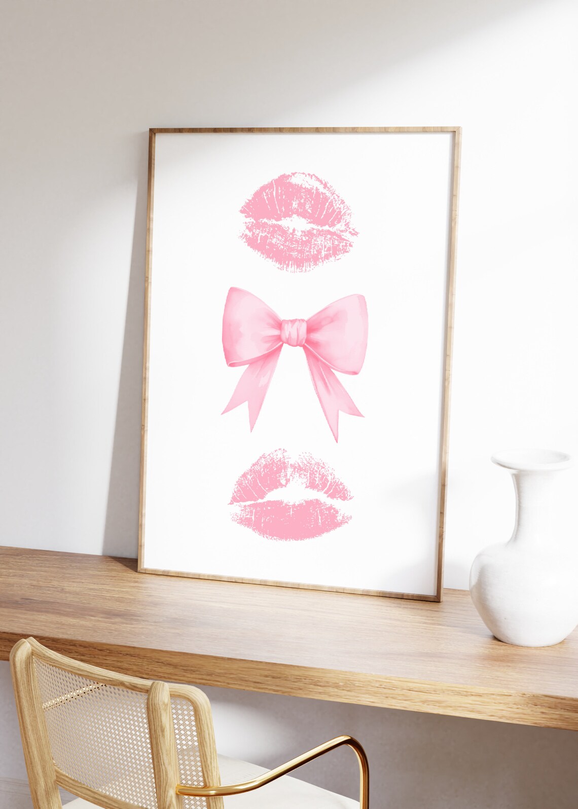 Pink Bow Print, Coquette Room Decor Art Print - Image 3