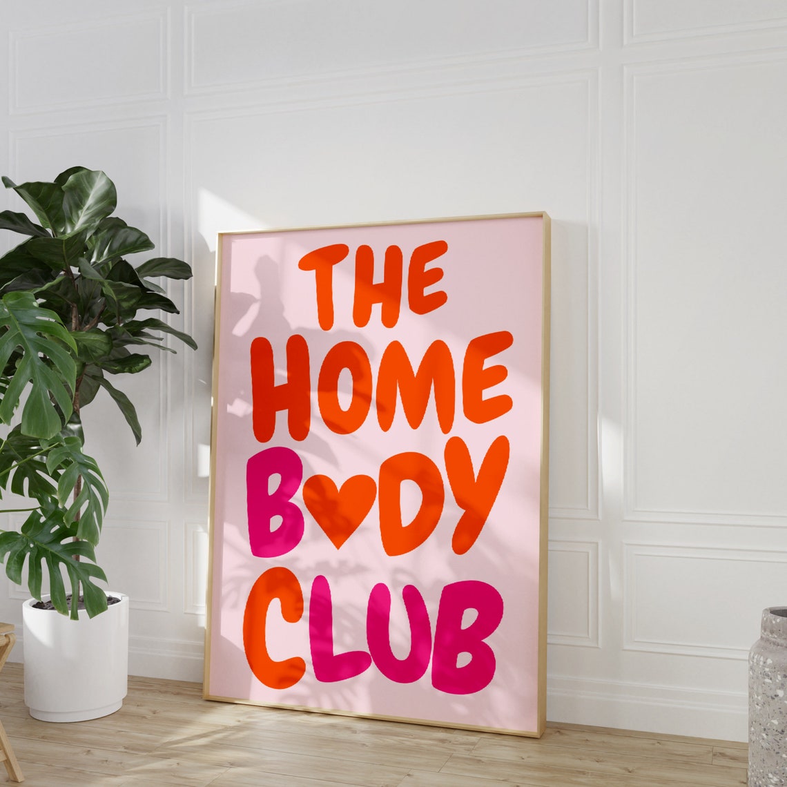 The Homebody Club Print Neutral Retro Print Trendy Quote Print Pink And Orange Prints The Homebody Club Poster Bar Cart Art - Image 3