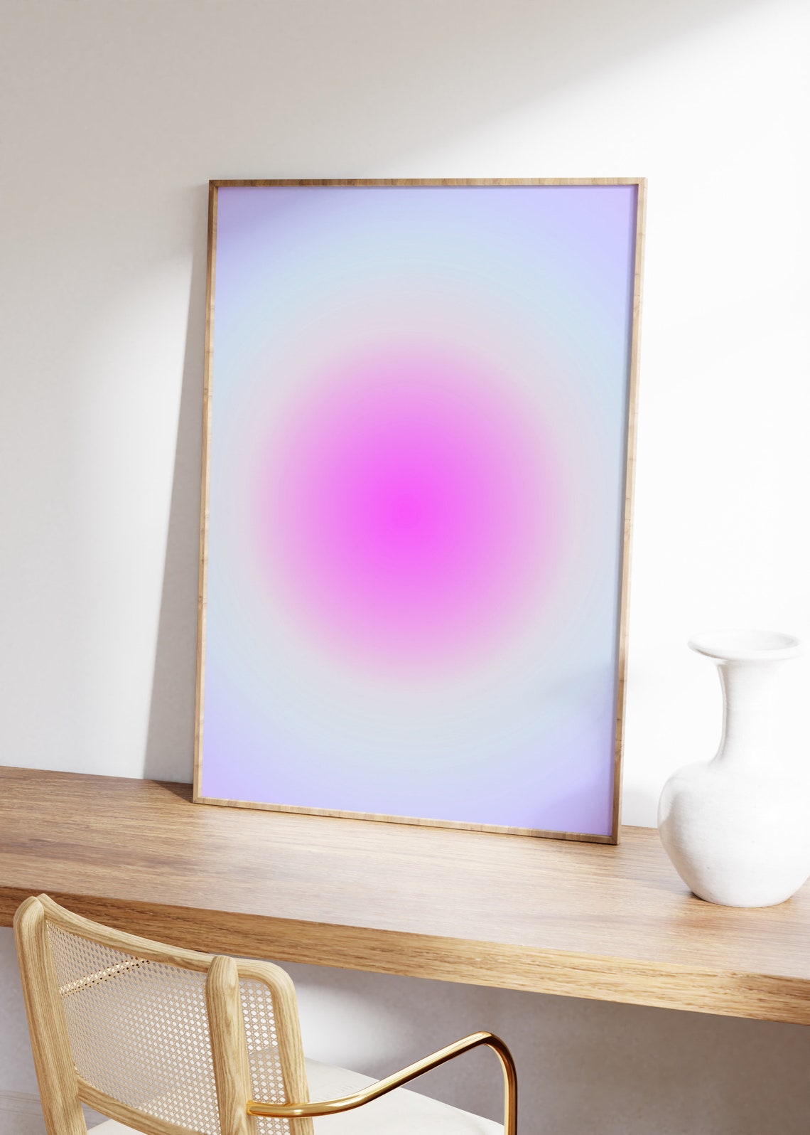 Purple Pink Aura Gradient Glow Abstract Spiritual Center Poster - Image 3