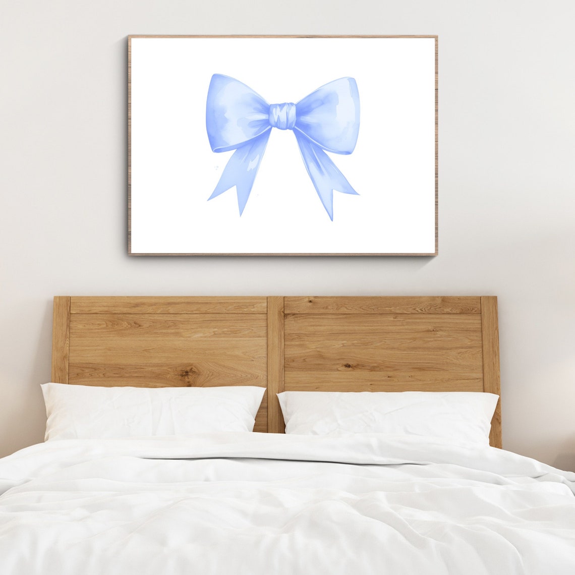 Light Blue Watercolor Bow Coquette Minimalist Nursery Poster - Image 4