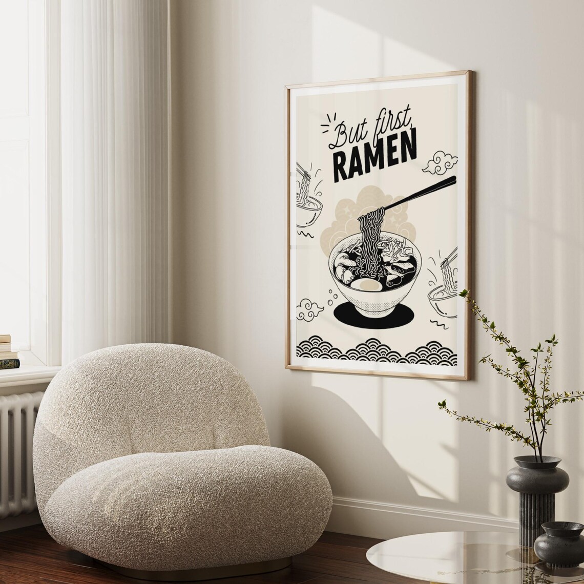 Retro Ramen Japanese Food Poster, Dining Room Art Print - Image 3