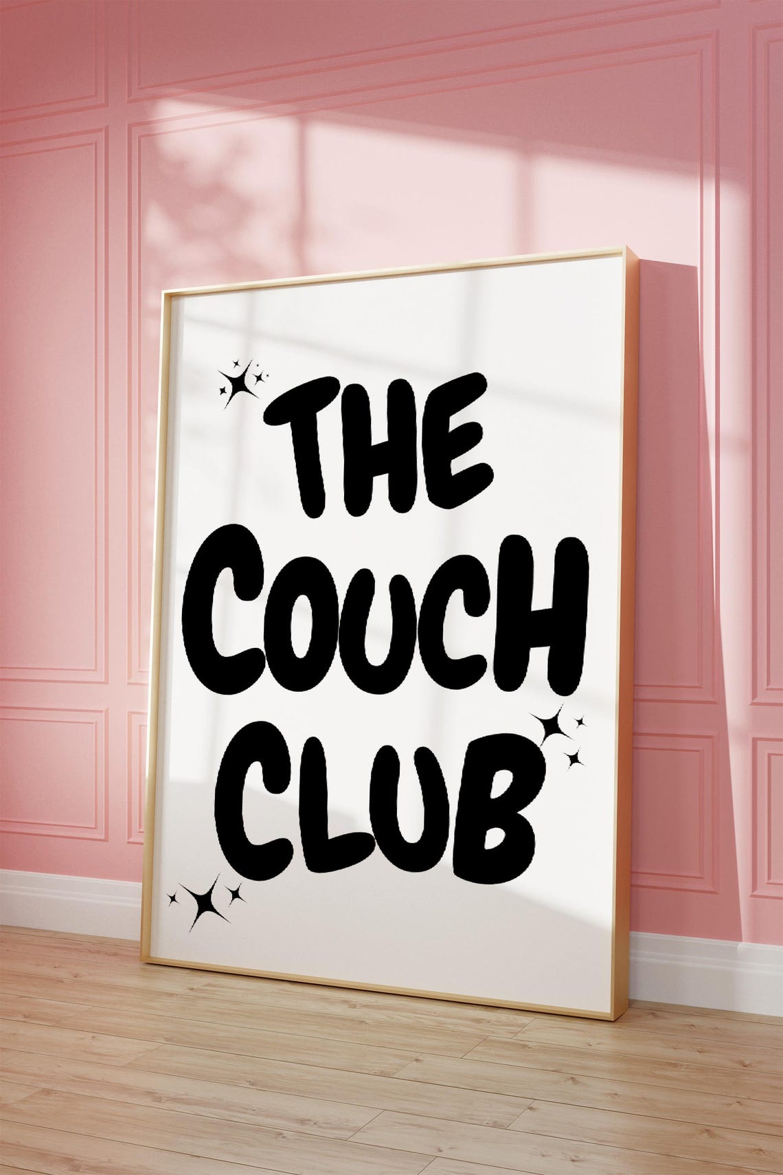 The Couch Club Bold Black Bubble Typography Lounge Room Poster - Image 3