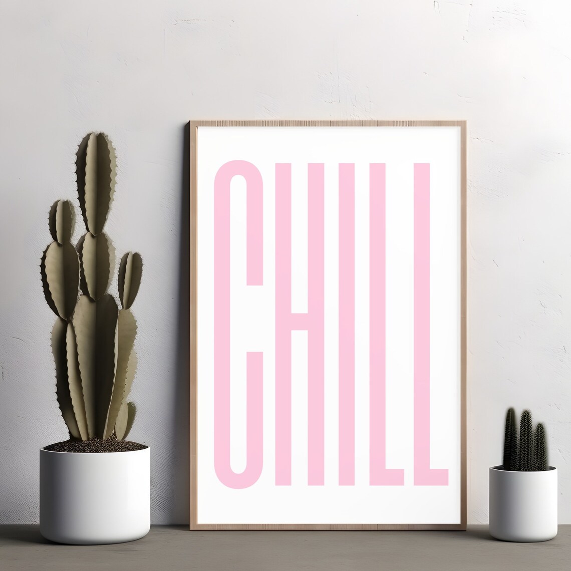 Pink Chill Retro Quote Art Print, Pink Typography - Image 3