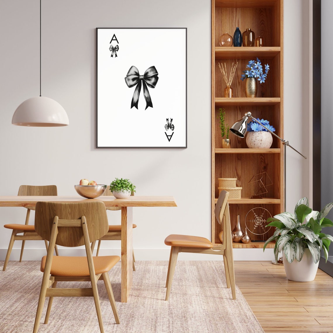 Ace of Spades Black Bow Playing Card Coquette Chic Decor Poster - Image 2