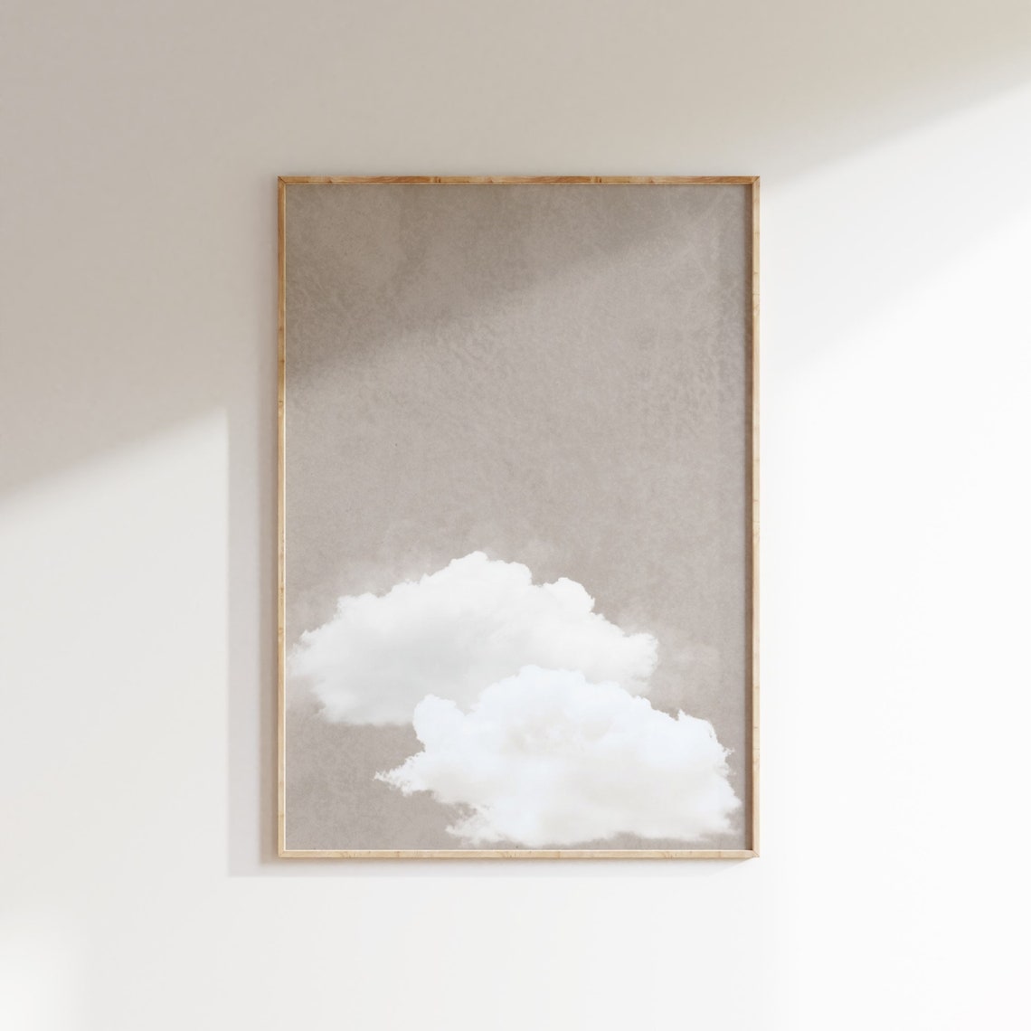 Beige Cloud Abstract White Sky Minimalist Neutral Calm Room Poster - Image 2