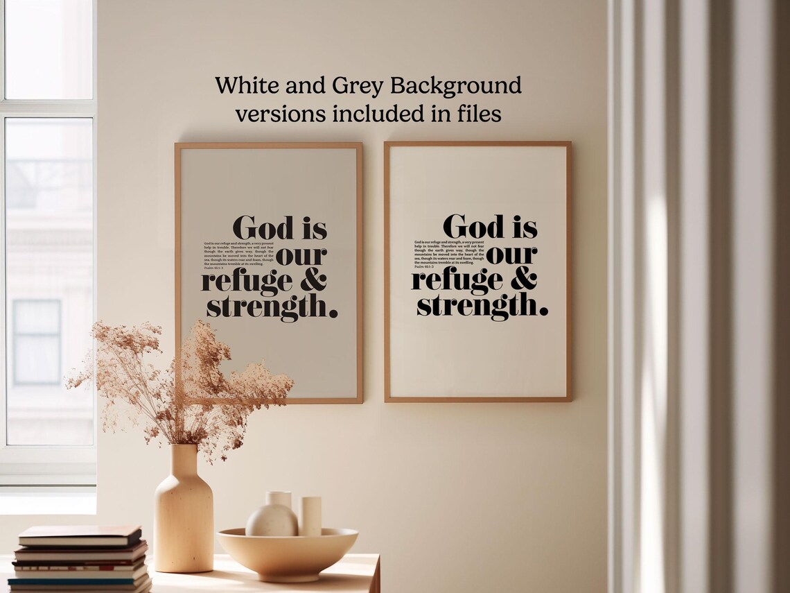 Psalm 46:1-3 God Is Our Refuge & Strength Art Print - Image 6