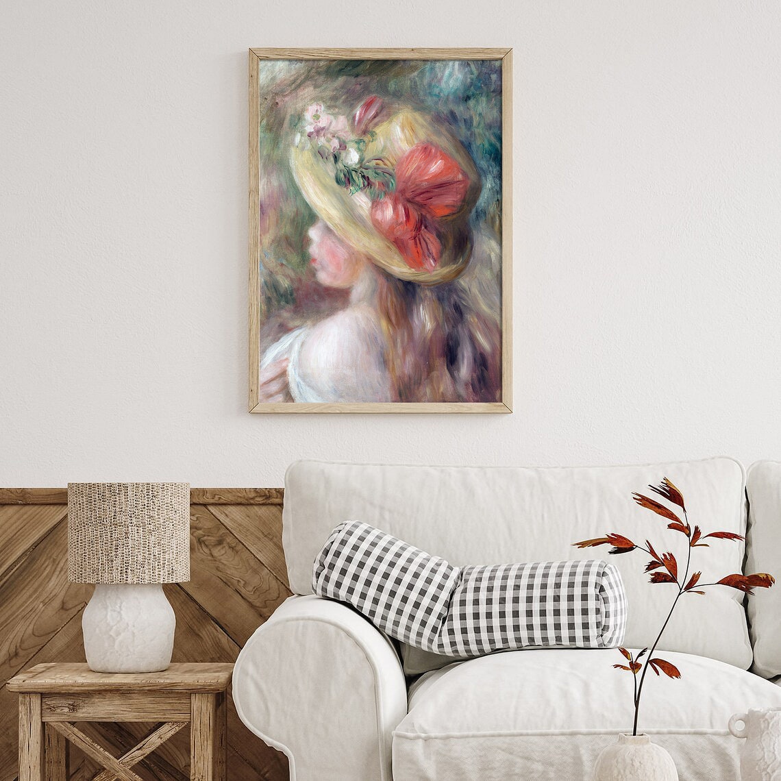 Woman in Flowered Hat Profile Vintage Impressionist Portrait Poster - Image 4