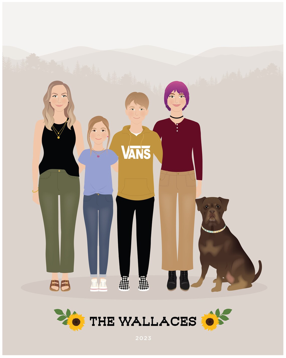 Custom Family Portrait - Personalized Art - Image 3