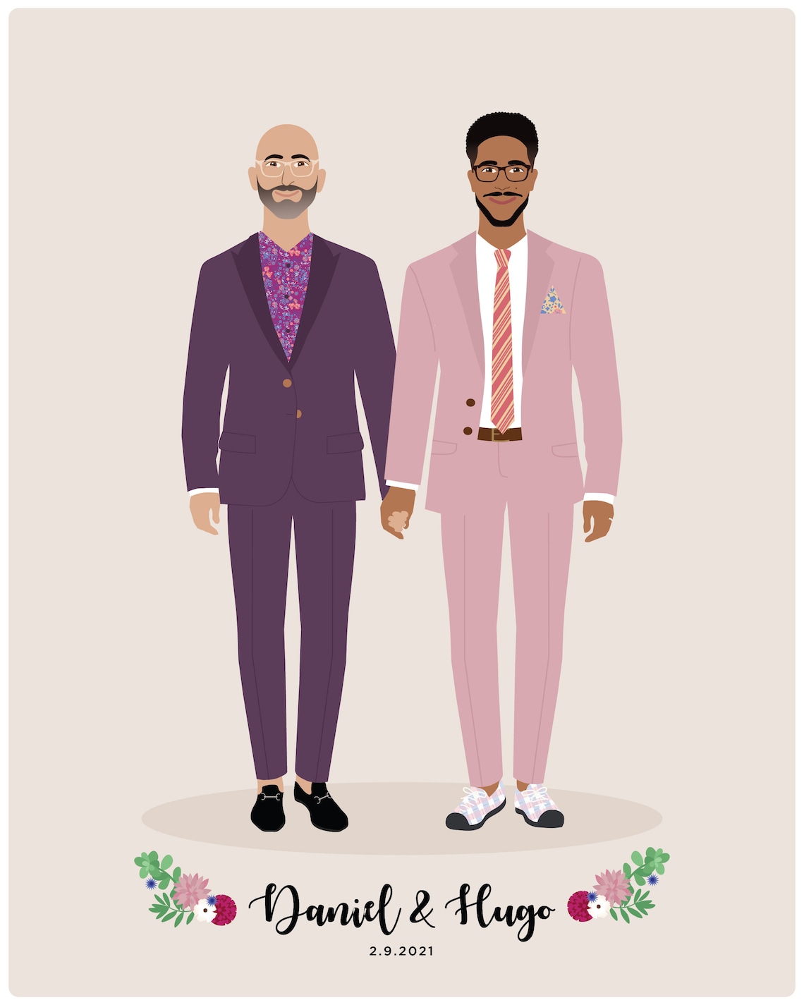 Personalized Wedding Illustration Portrait, Anniversary Gift - Image 3