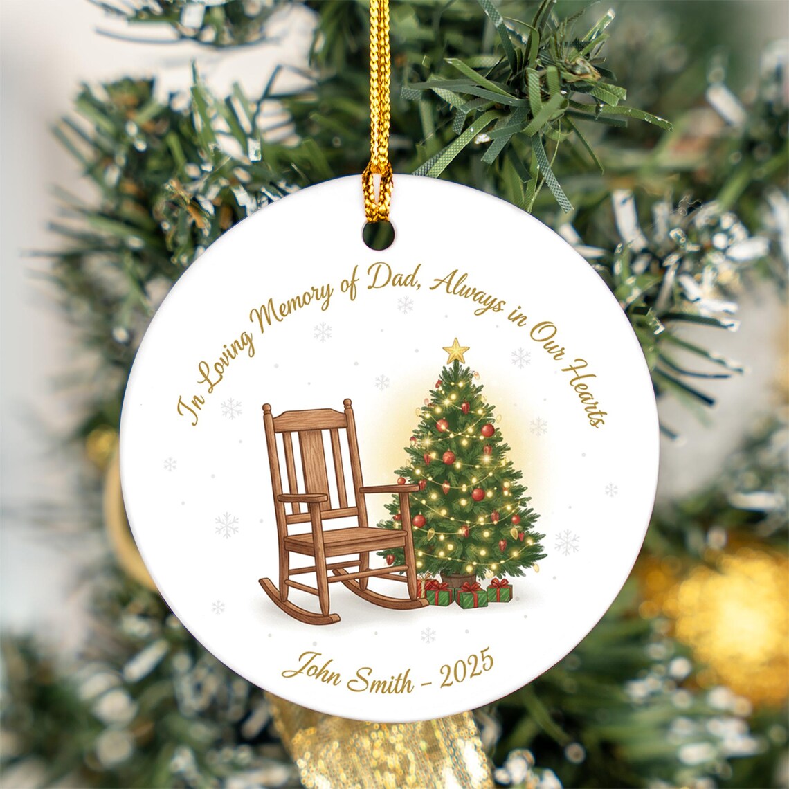 In Loving Memory Dad Ornament Memorial Christmas Keepsake 2025 Gift Poster