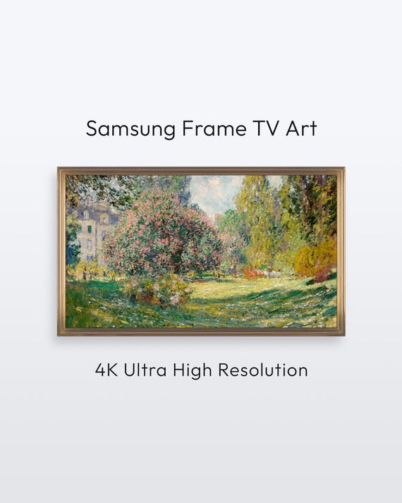 Monet Park Samsung Frame Tv Art Spring Landscape 4k Print