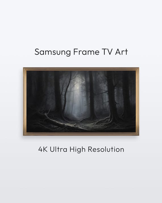 Samsung Frame Tv Art Enchanted Forest Moody Landscape 4k Print