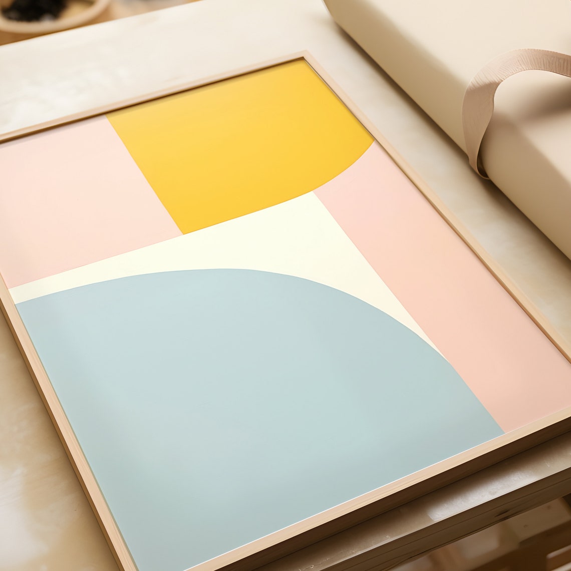 Geometric Arches Pastel Minimalist Abstract Shapes Wall Art Print - Image 4