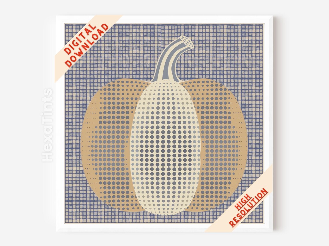 Preppy Pumpkin, Modern Fall Geometric Illustration - Image 4