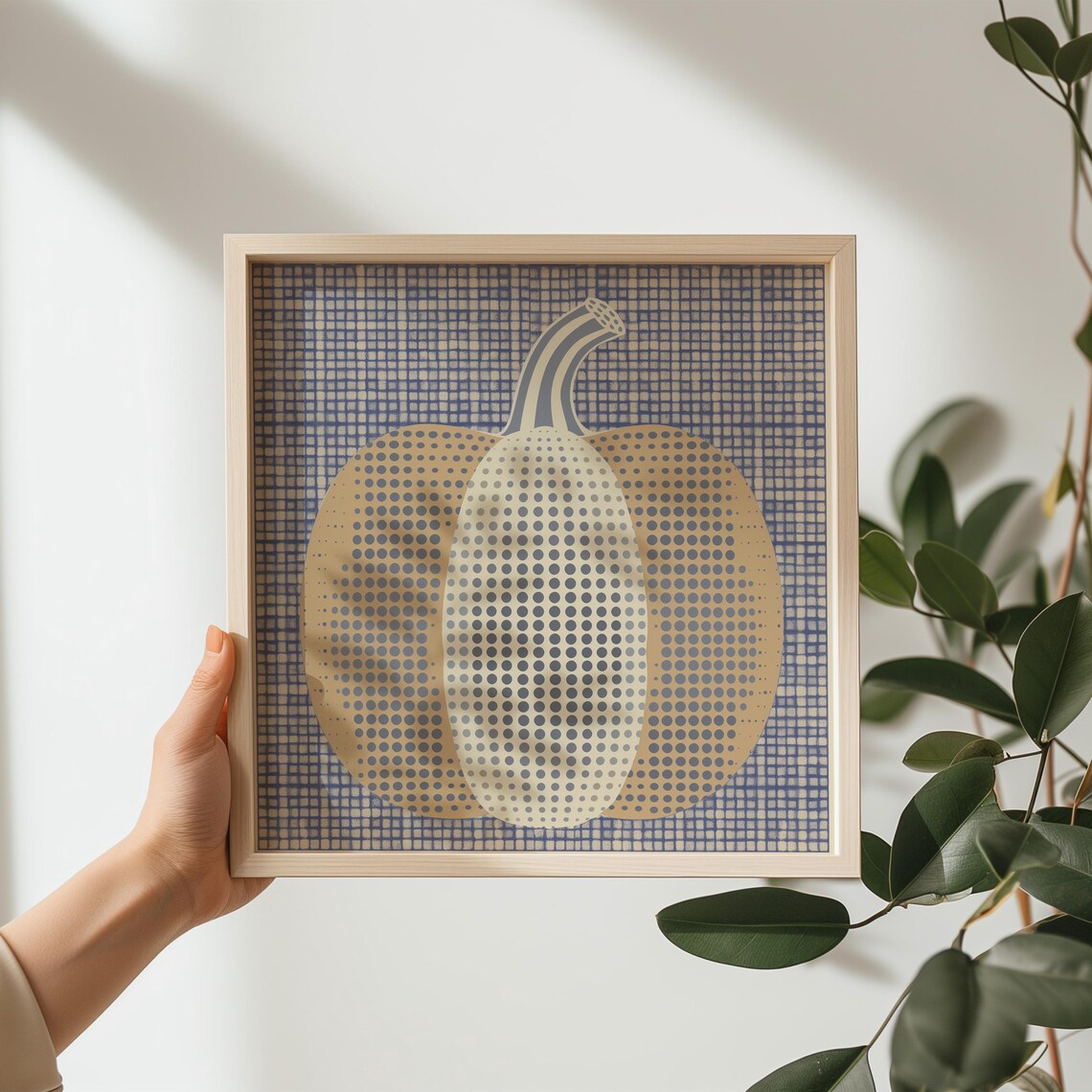 Preppy Pumpkin, Modern Fall Geometric Illustration - Image 3