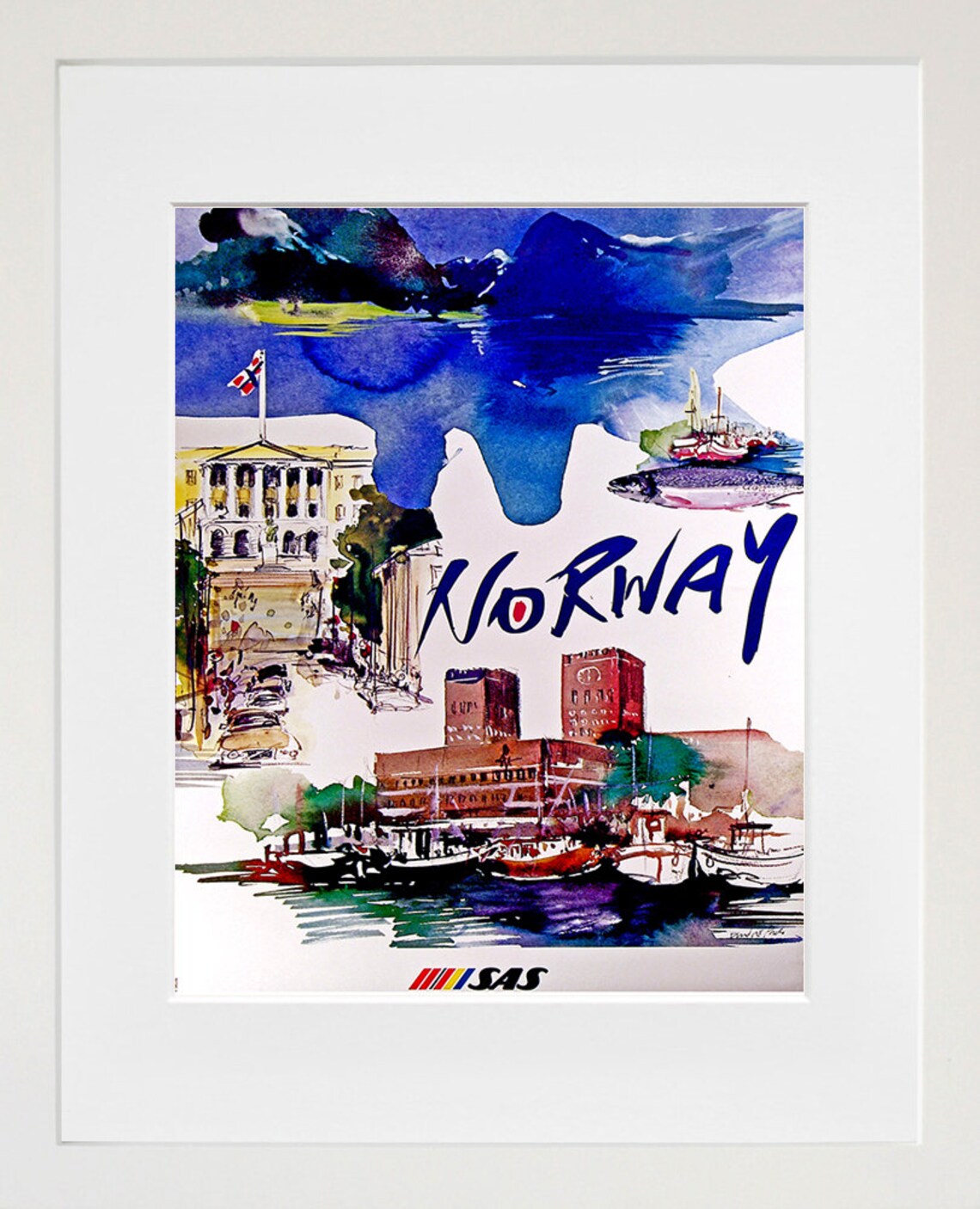 Norway Travel Poster, Norwegian Art Home Decor