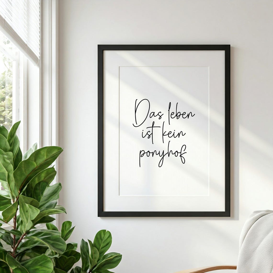 Das Leben Ist Kein Ponyhof German Script Minimalist Quote Poster - Image 2