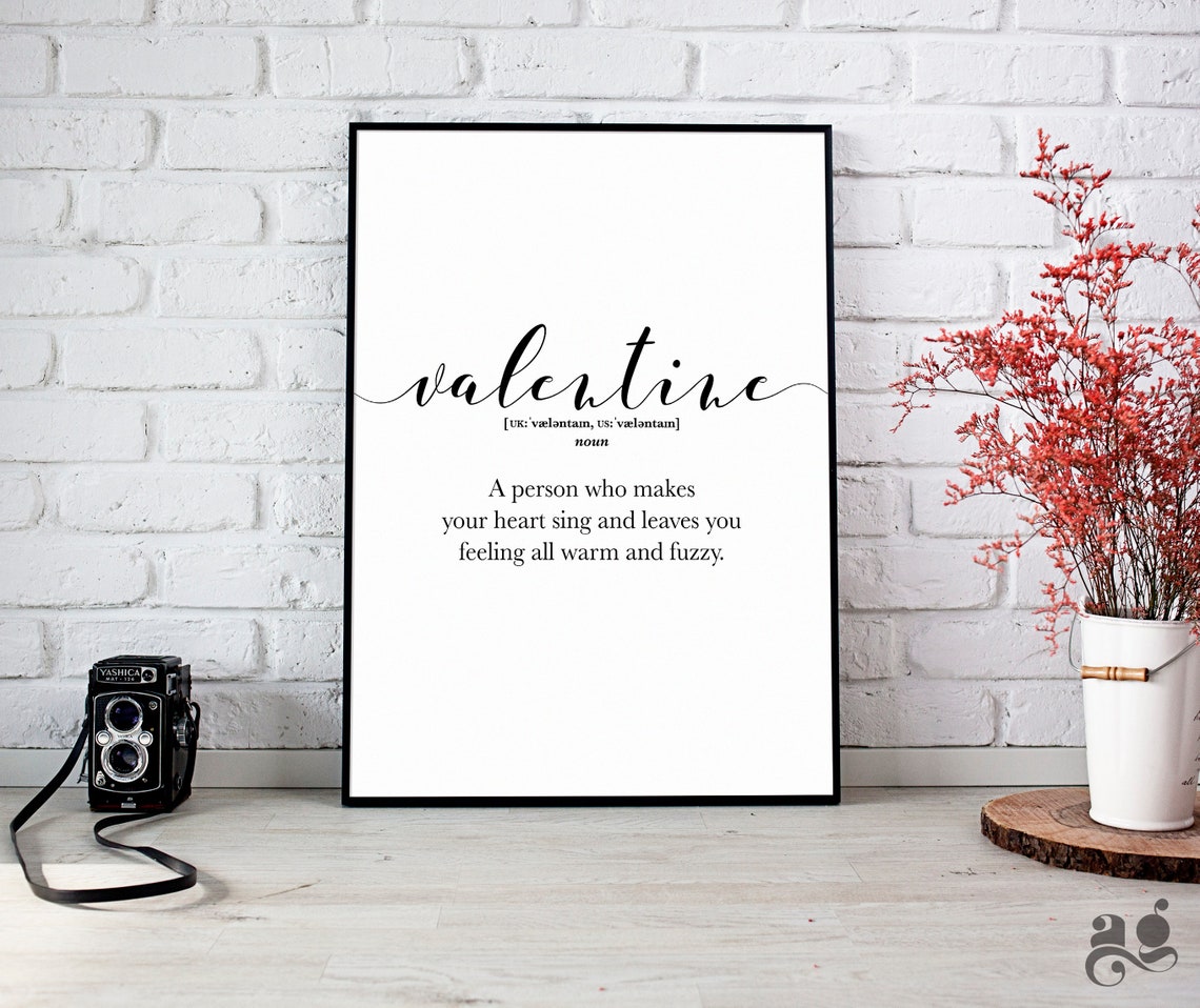 Valentine Definition Romantic Dictionary Style Love Gift Poster - Image 2