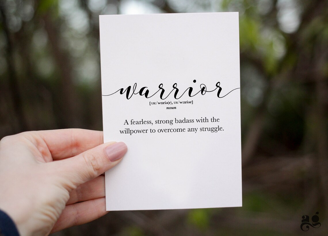 Warrior Support Motivation Quote Art Print - Image 3