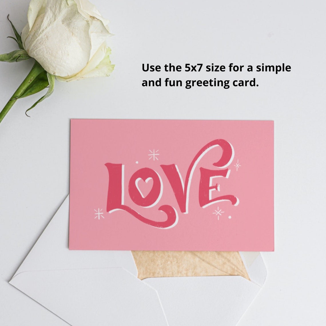 Bold LOVE Pink Hand Lettered Romantic Valentine Decor Sign Poster - Image 2
